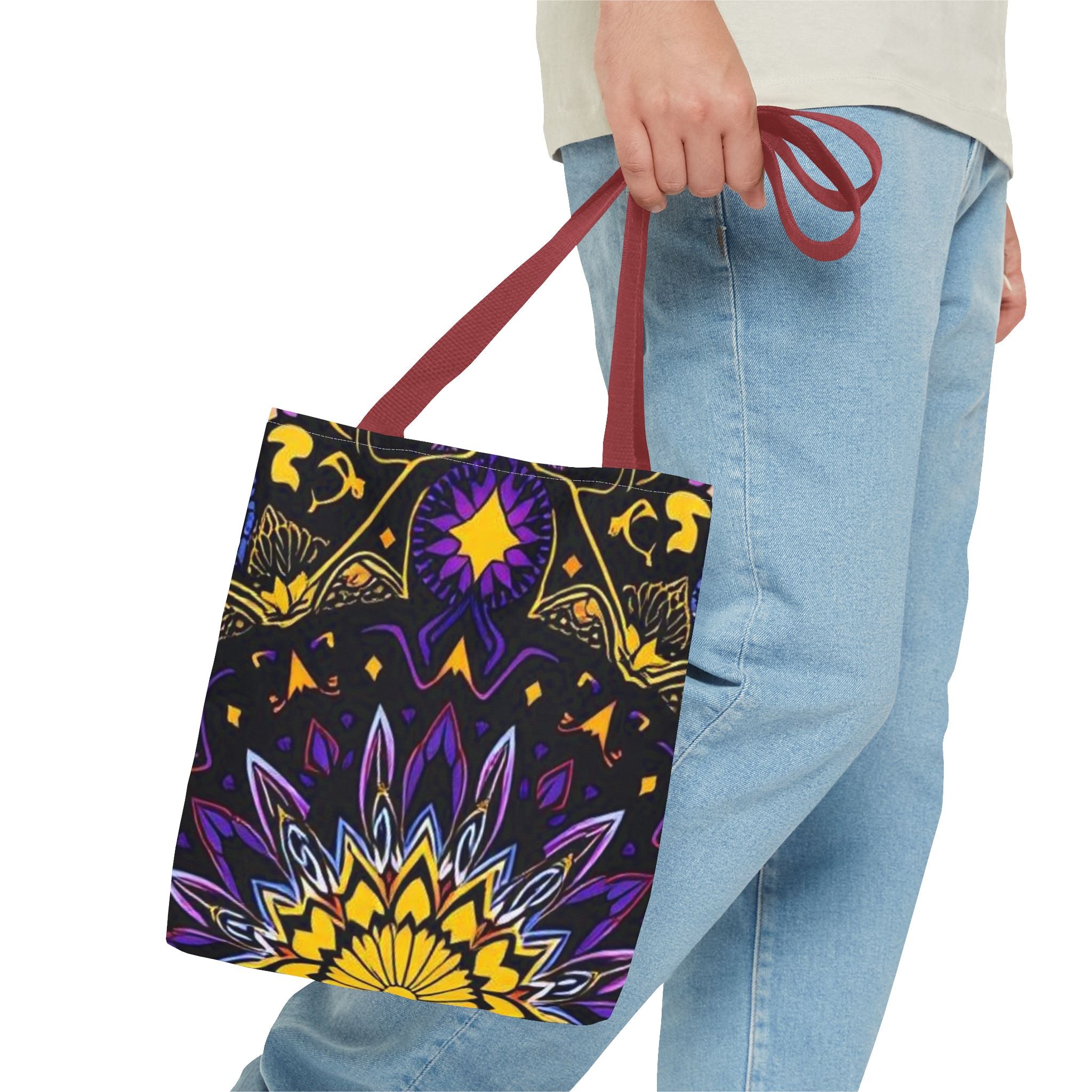 Purple & Yellow Design Tote Bag