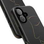 Android OR iPhone Compatible Cases - Gold Line Face Design - Unique Tough Cases