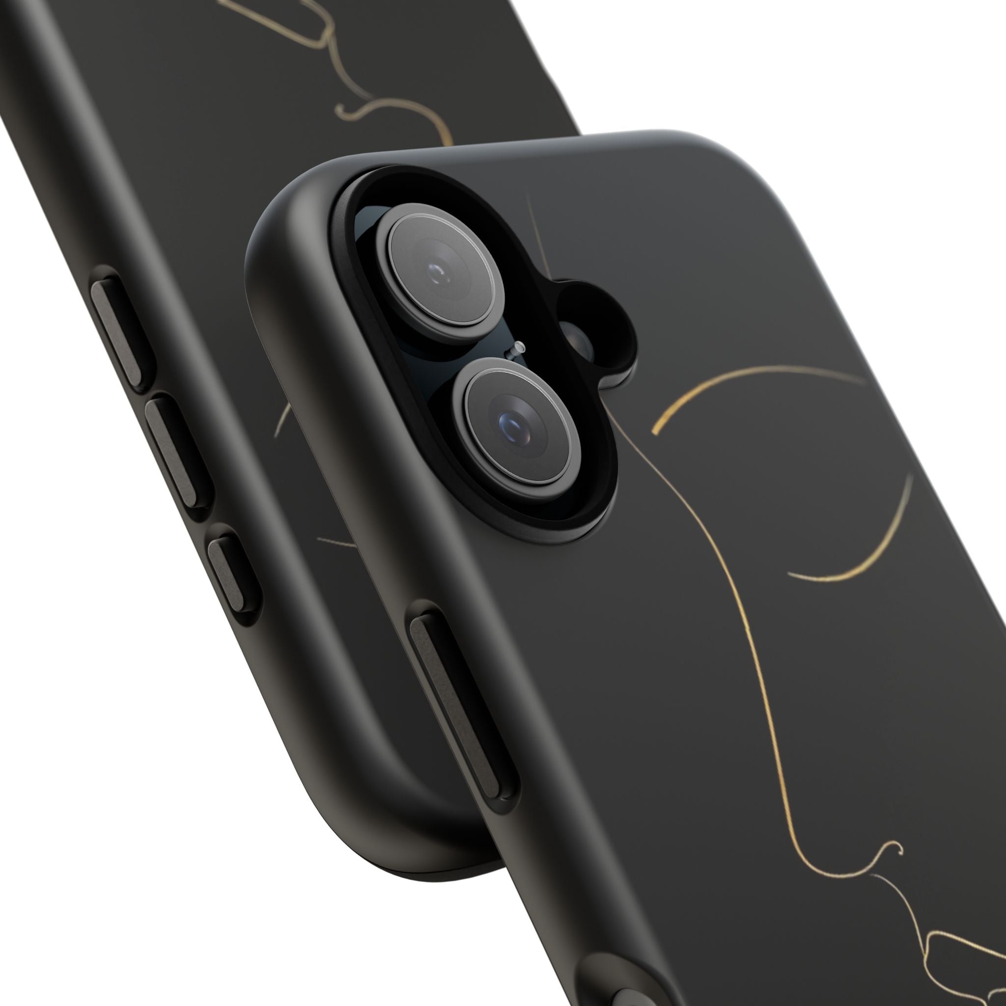 Android OR iPhone Compatible Cases - Gold Line Face Design - Unique Tough Cases