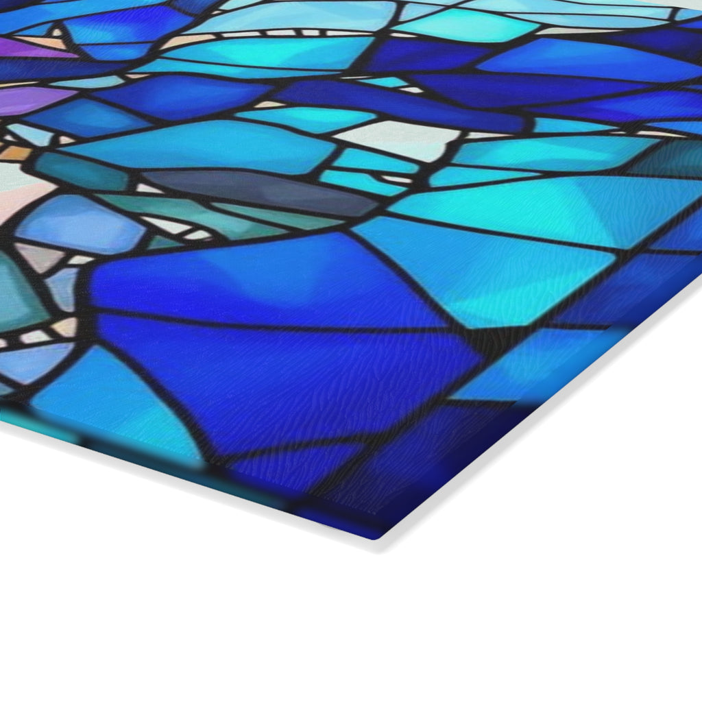Vibrant Stained Glass Cutting Board - Colorful Kitchen Decor & Gift