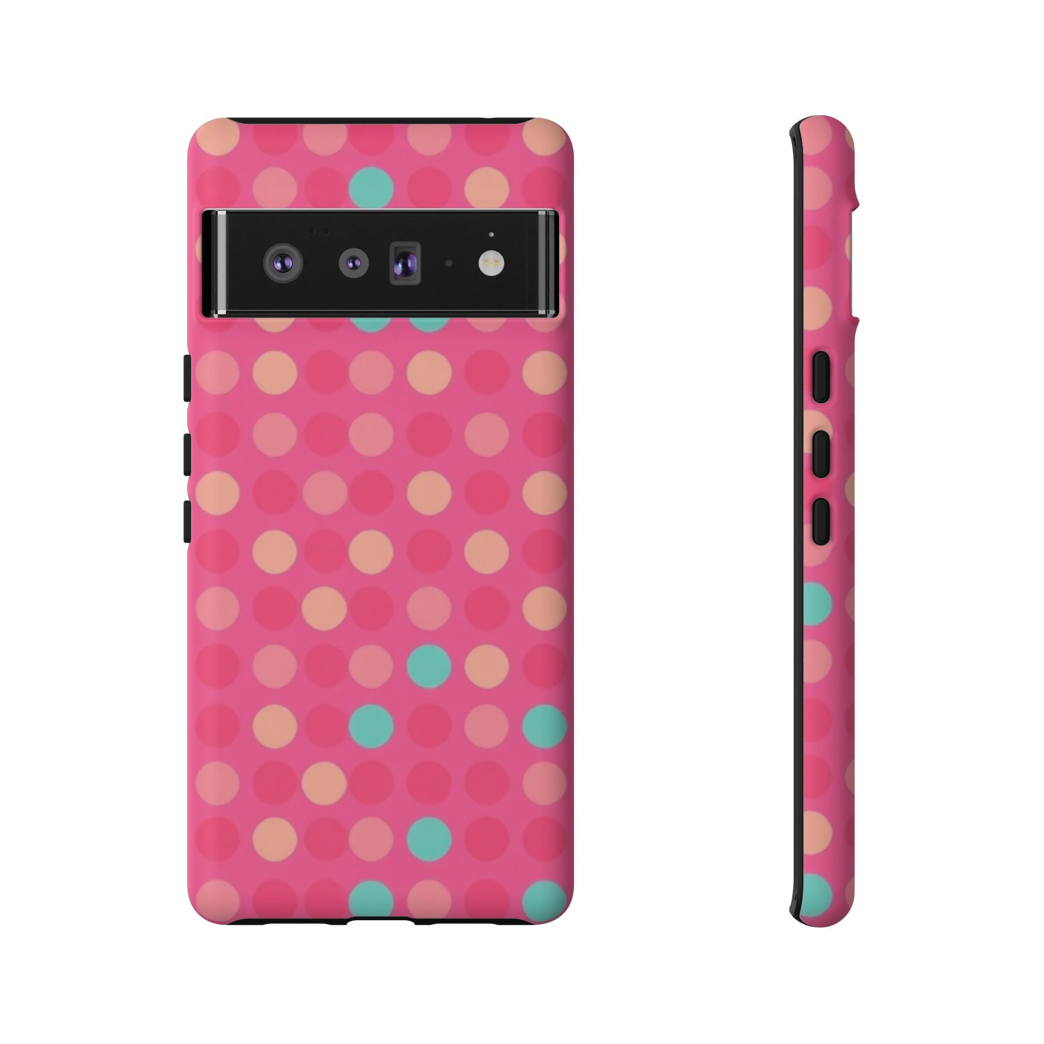 Android OR iPhone Protective Cases - Retro Polka Dots Pattern Tough Case