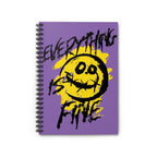 Everything is Fine Spiral Notebook - Purple Grunge Design