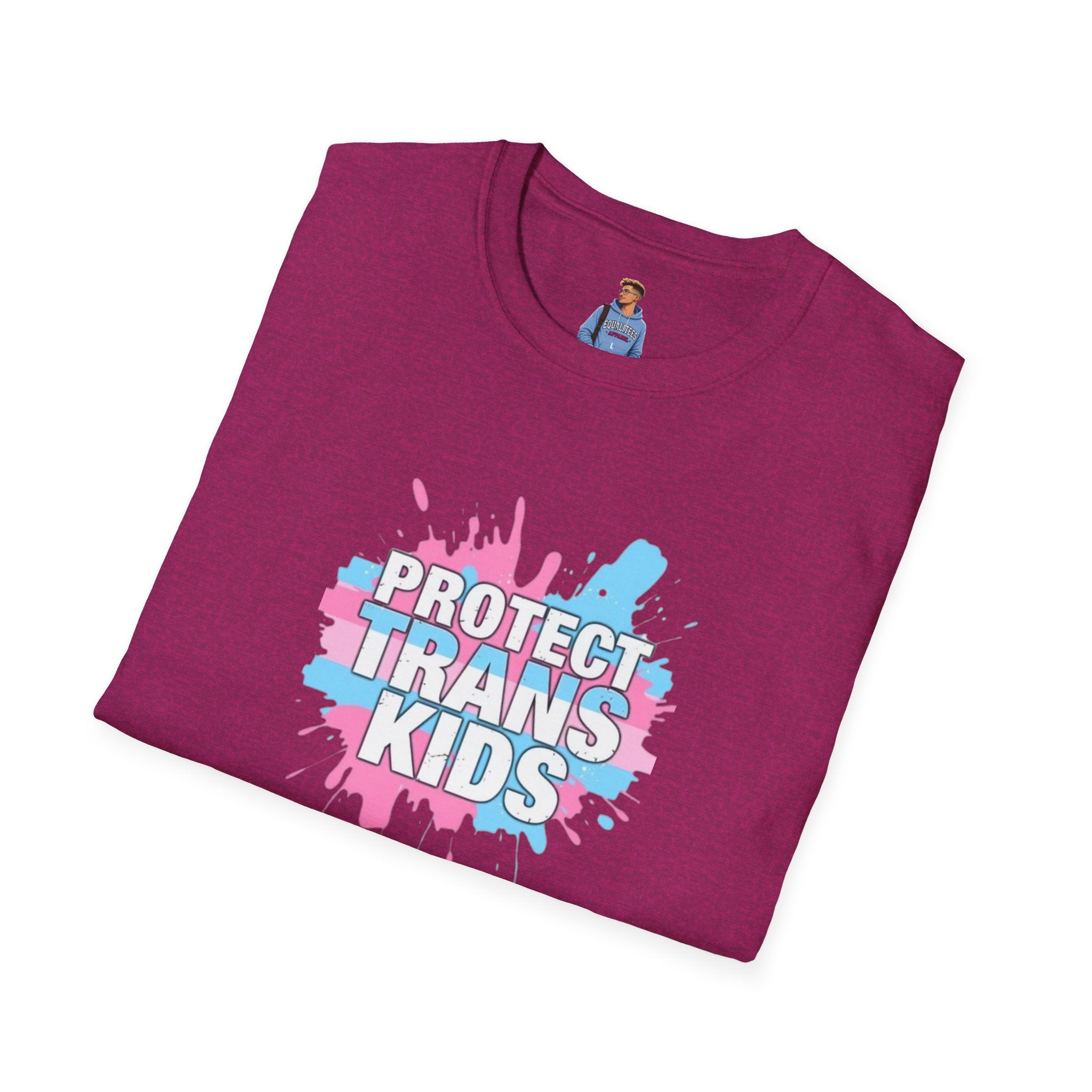 Protect Trans Kids Unisex Softstyle T-Shirt - Supportive LGBTQ+ Apparel