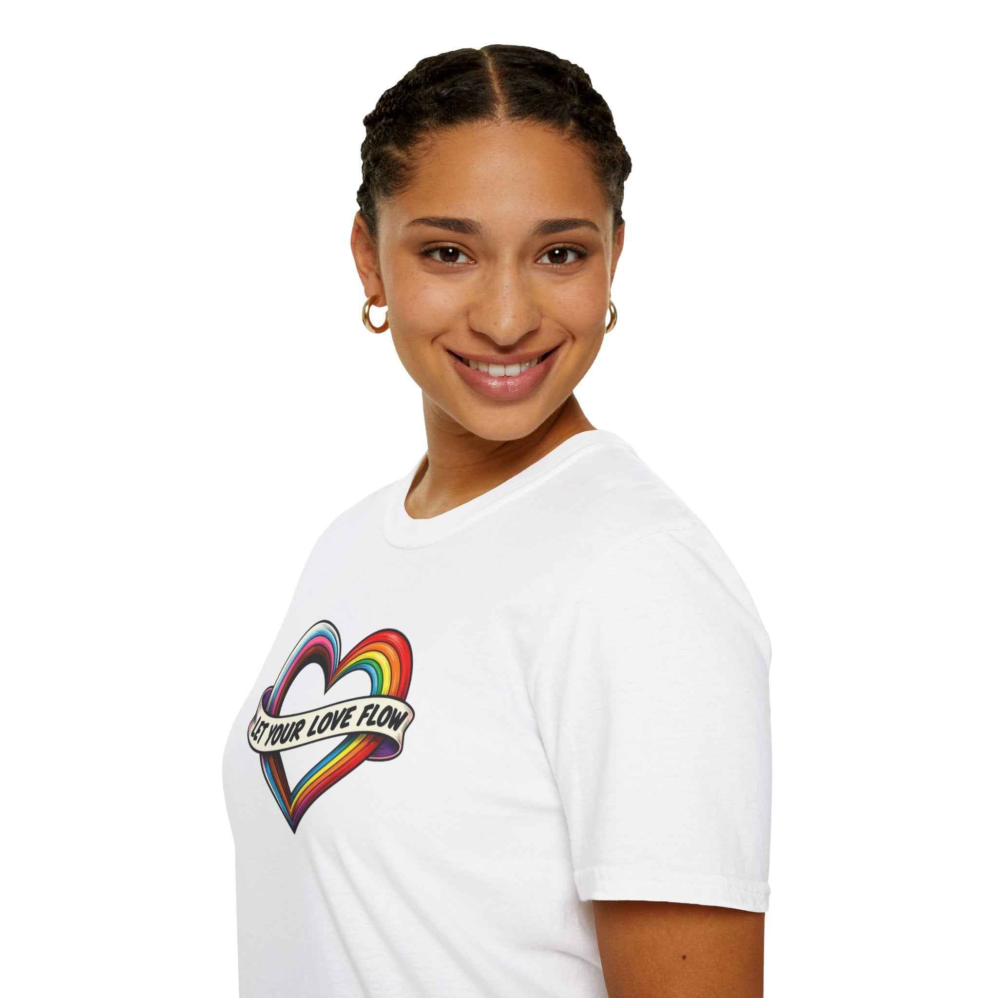 Let Your Love Flow Rainbow Heart T-Shirt