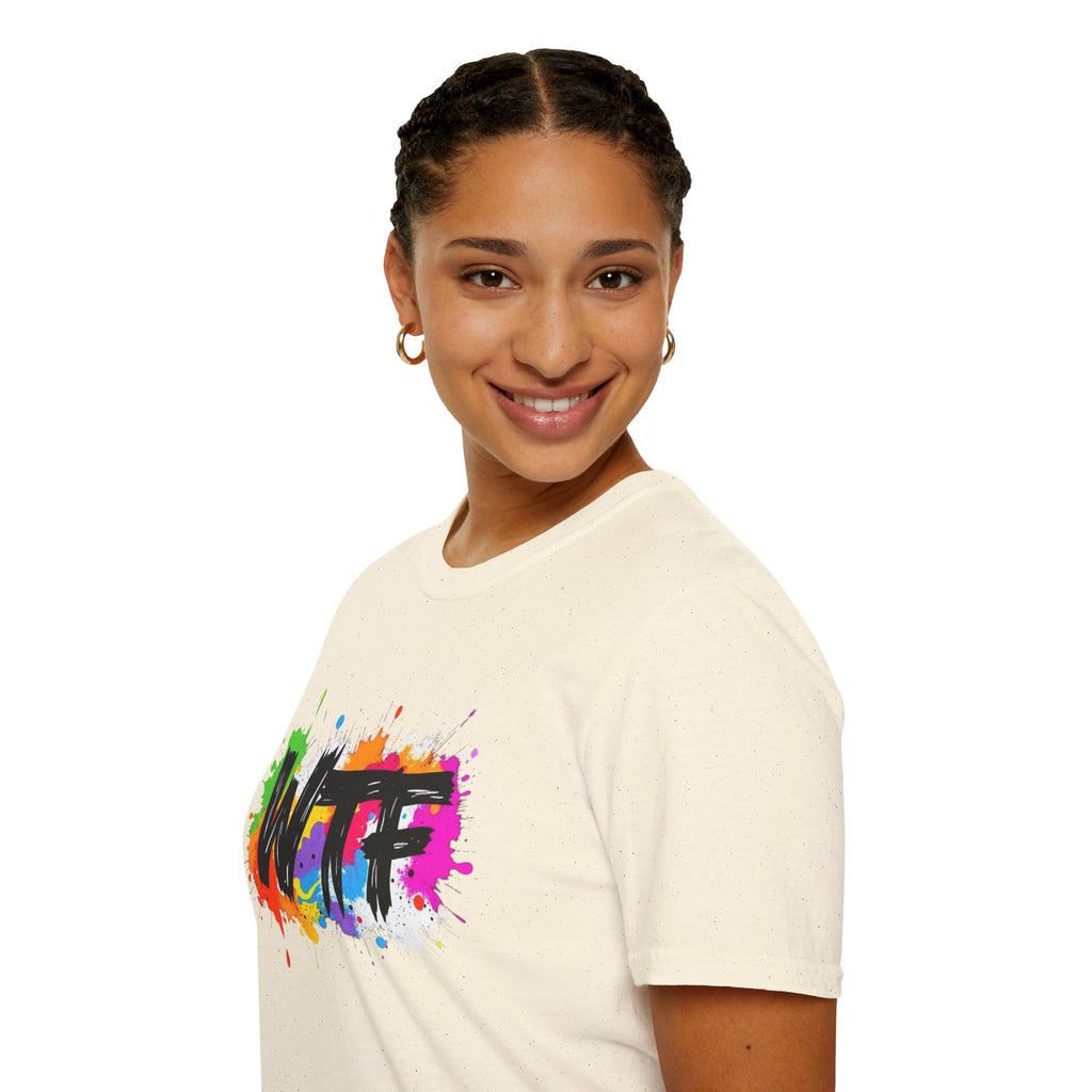 WTF Color Splash T-Shirt — Bold Rainbow Graphic Tee