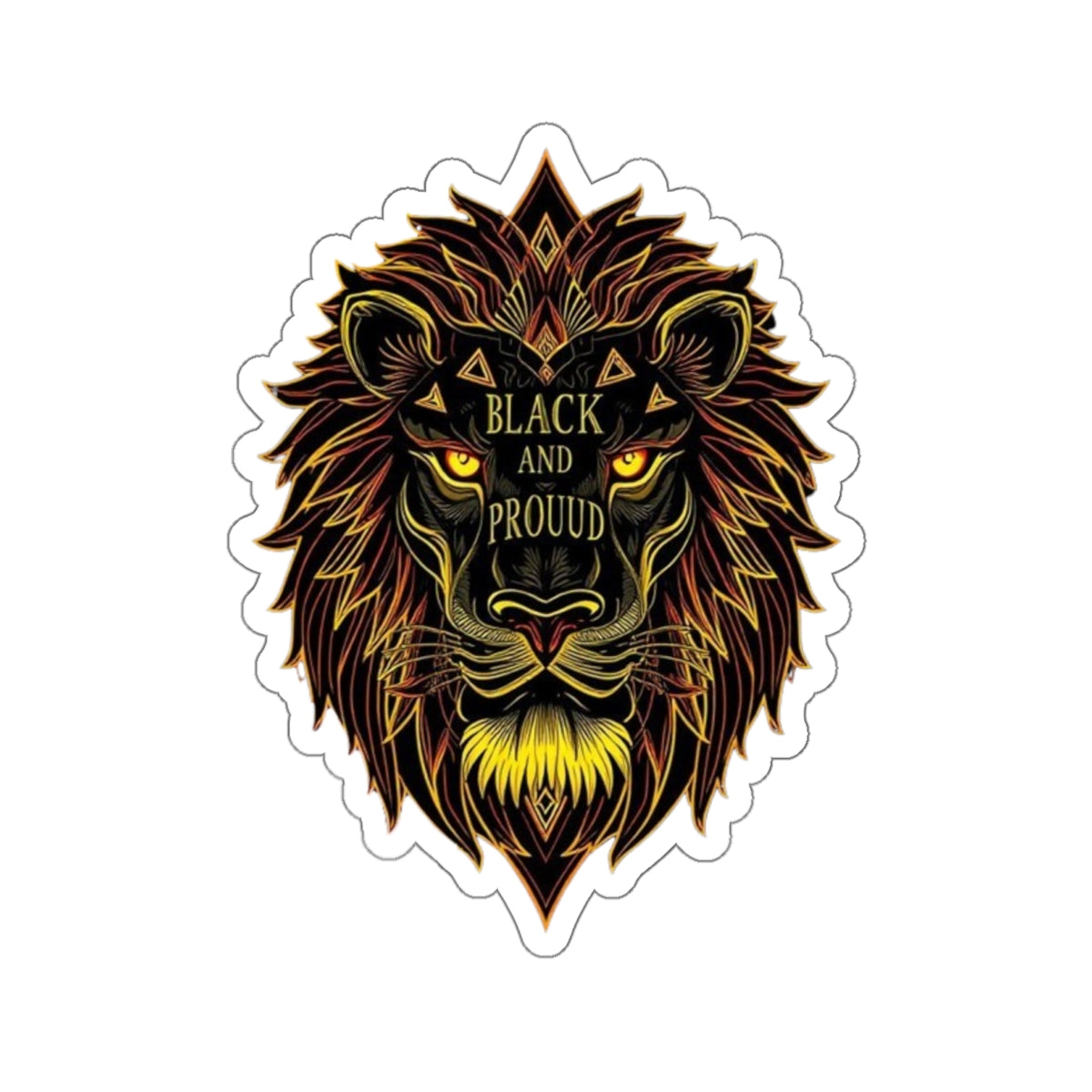 Die-Cut Stickers -  Lion Head - Black And Proud