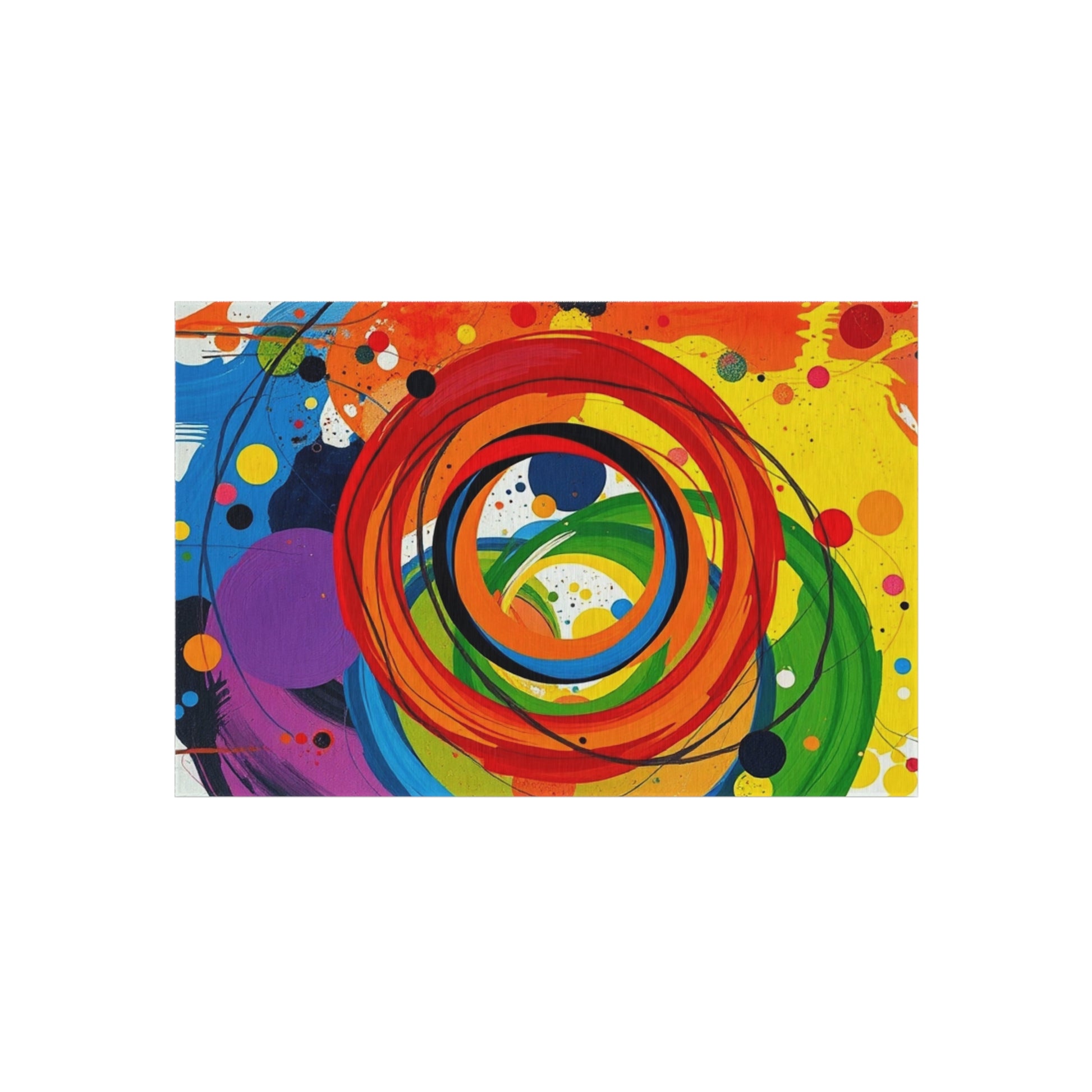 Abstract Circles and Swirls Outdoor Rug