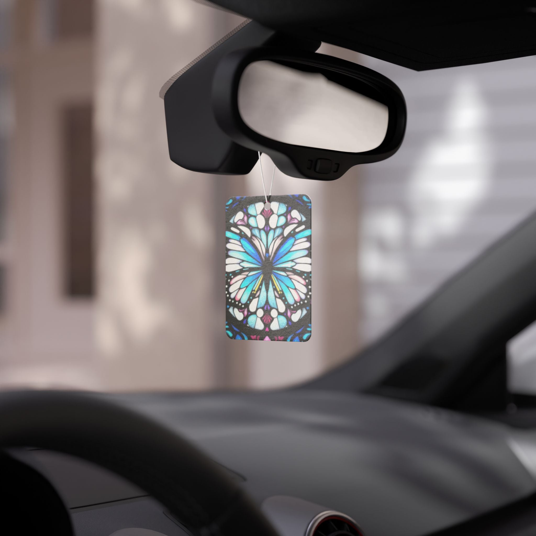 Stained Glass Butterfly Design - Car Air Freshener - Eclectic and Aromatic