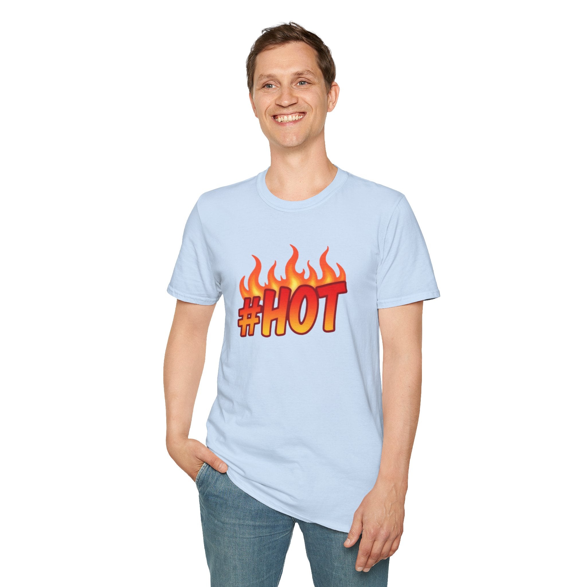 #HOT T-Shirt – Trendy Hashtag Fire Design