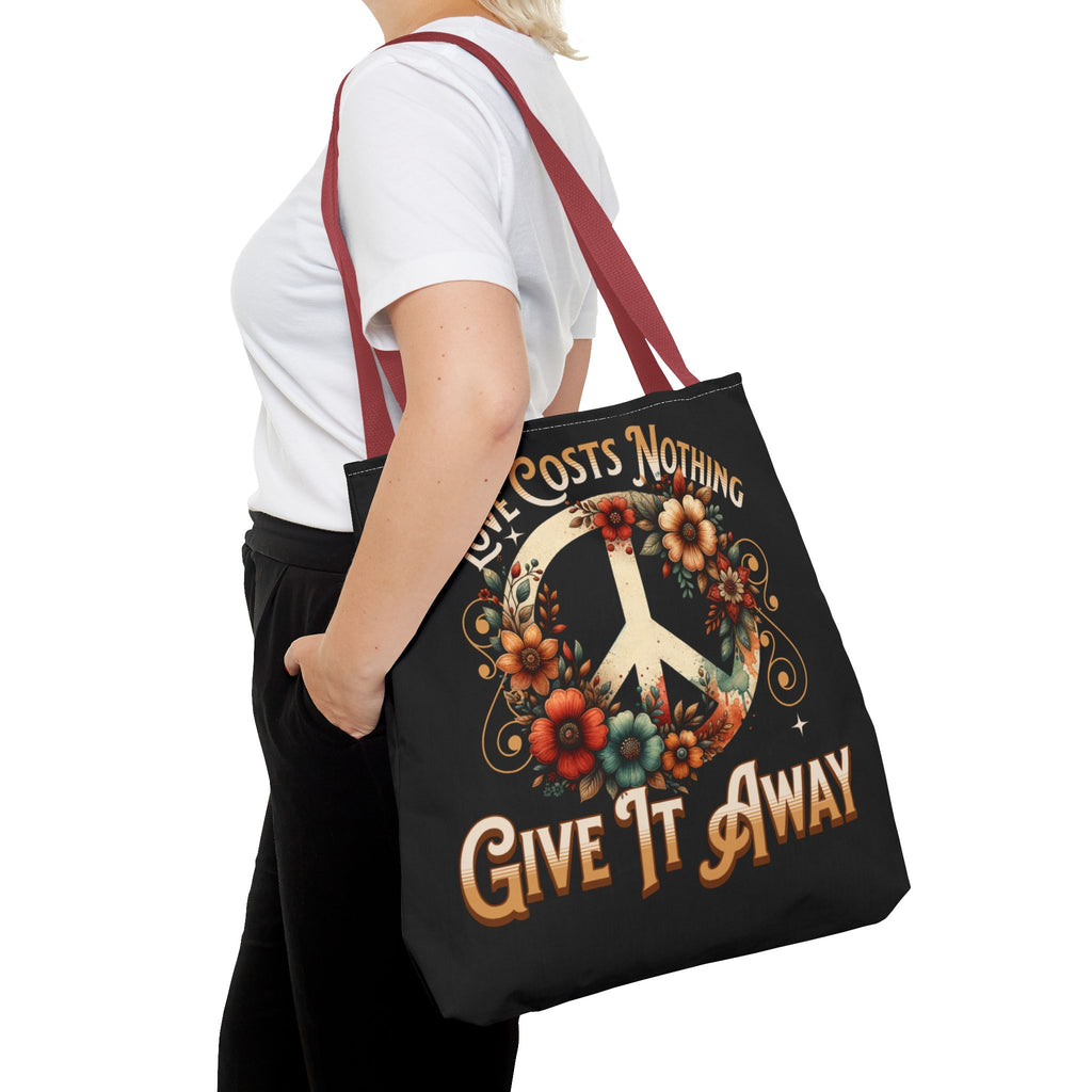 Love Costs Nothing, Give It Away Flag Tote Bag