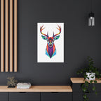 Vibrant Stag Canvas Wall Art - Colorful Geometric Deer Decor