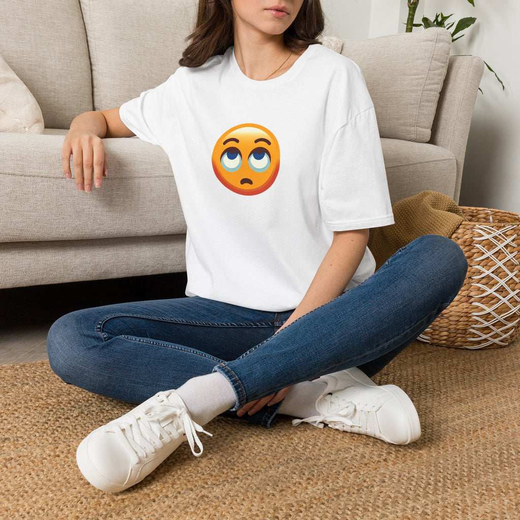 Unisex Softstyle T-Shirt with Eye Roll Emoji | Casual Graphic Tee for Everyday Humor