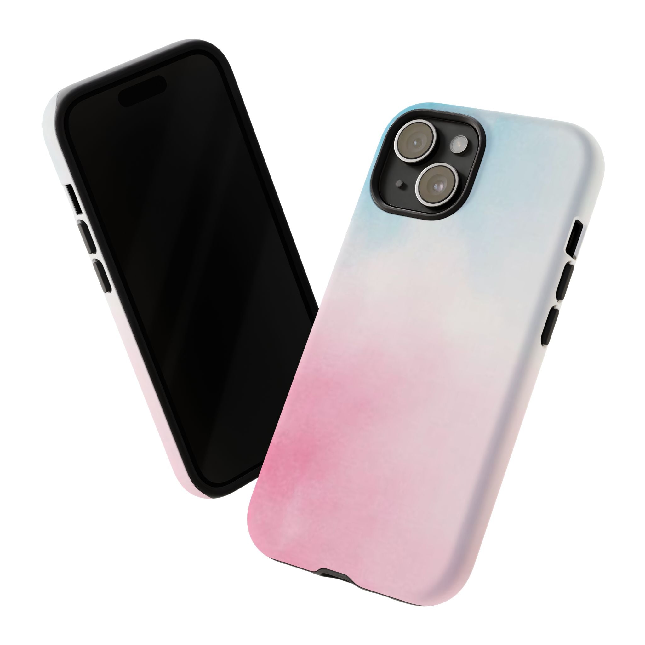 Pastel Cloud Tough Phone Case for iPhone Pink & Blue Gradient Protective Cover