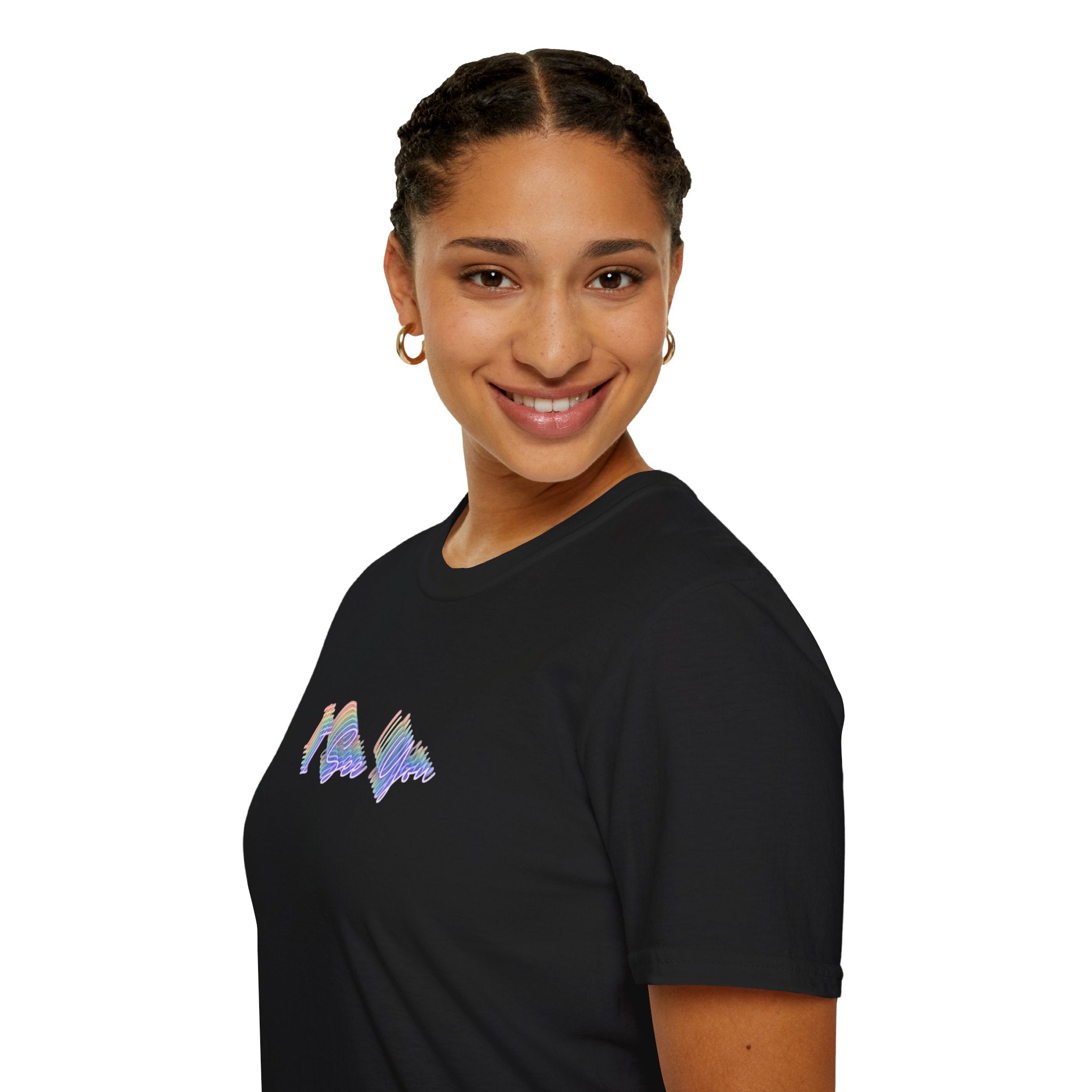 I See You Unisex Softstyle T-Shirt - Colorful Wave Design for LGBTQ+ Visibility