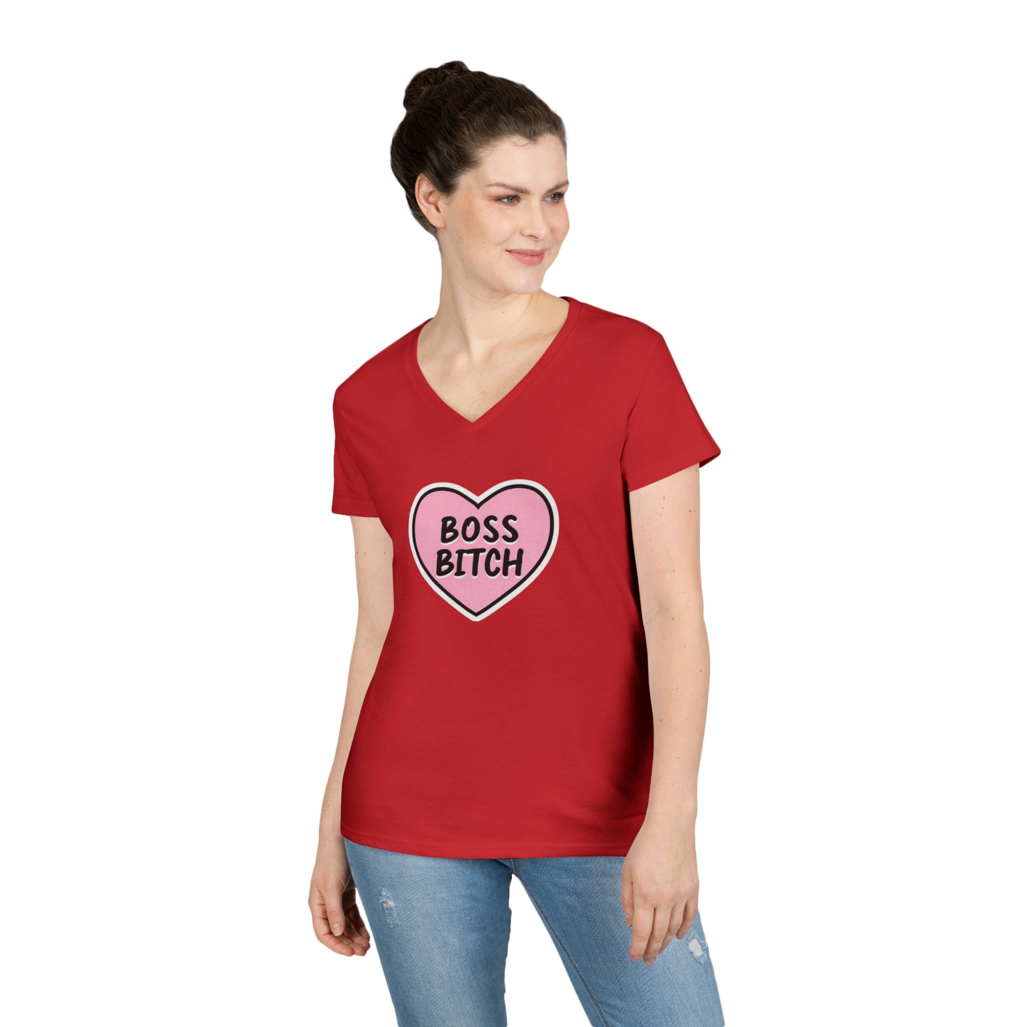 Boss Bitch Ladies' V-Neck T-Shirt | Empowering Casual Wear
