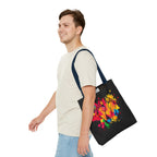 Rainbow Paint Splatter Footprints Tote Bag