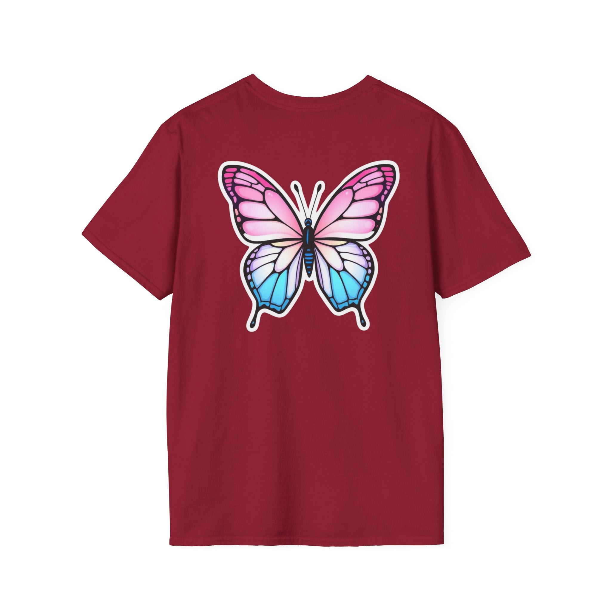 Trans Caterpillar to Butterfly Transformation T-Shirt, Unisex Graphic T-Shirt