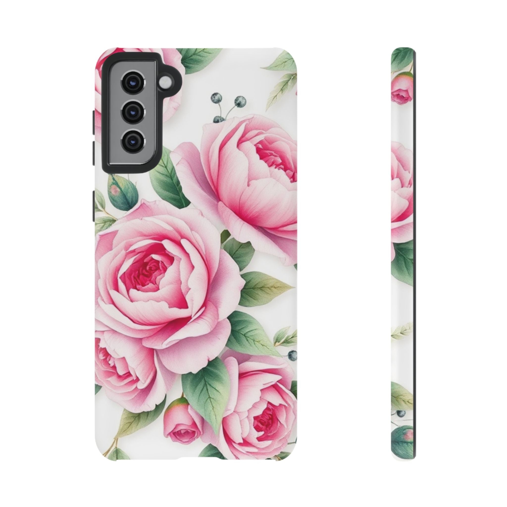 Android OR iPhone Compatible Cases - Pink Flower Design - Unique Tough Cases