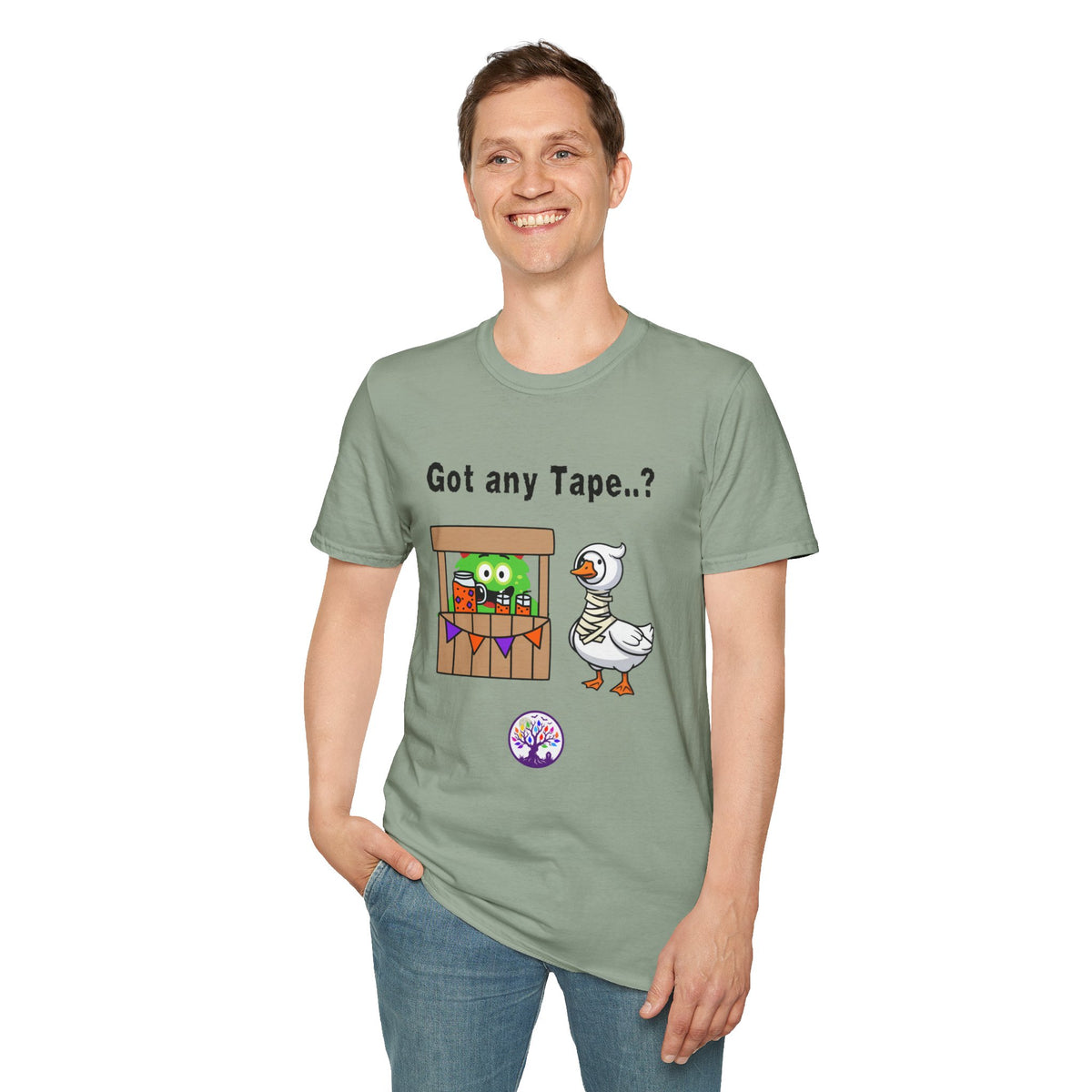 Got any Tape..? Funny Goose & Frog Market T-Shirt — Cute Animal Humor Tee