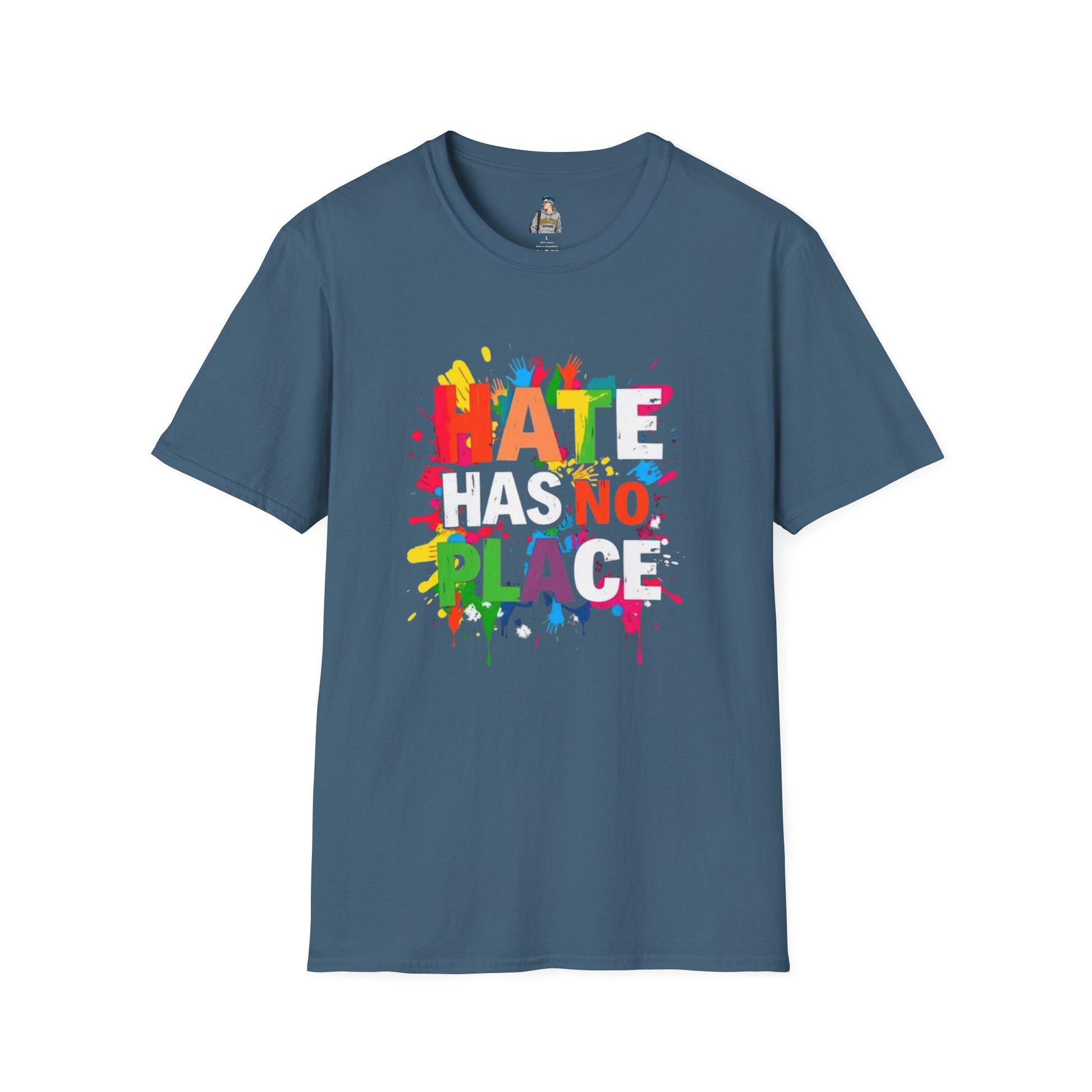 Unisex Softstyle T-Shirt - Hate Has No Place Colorful Graphic Tee