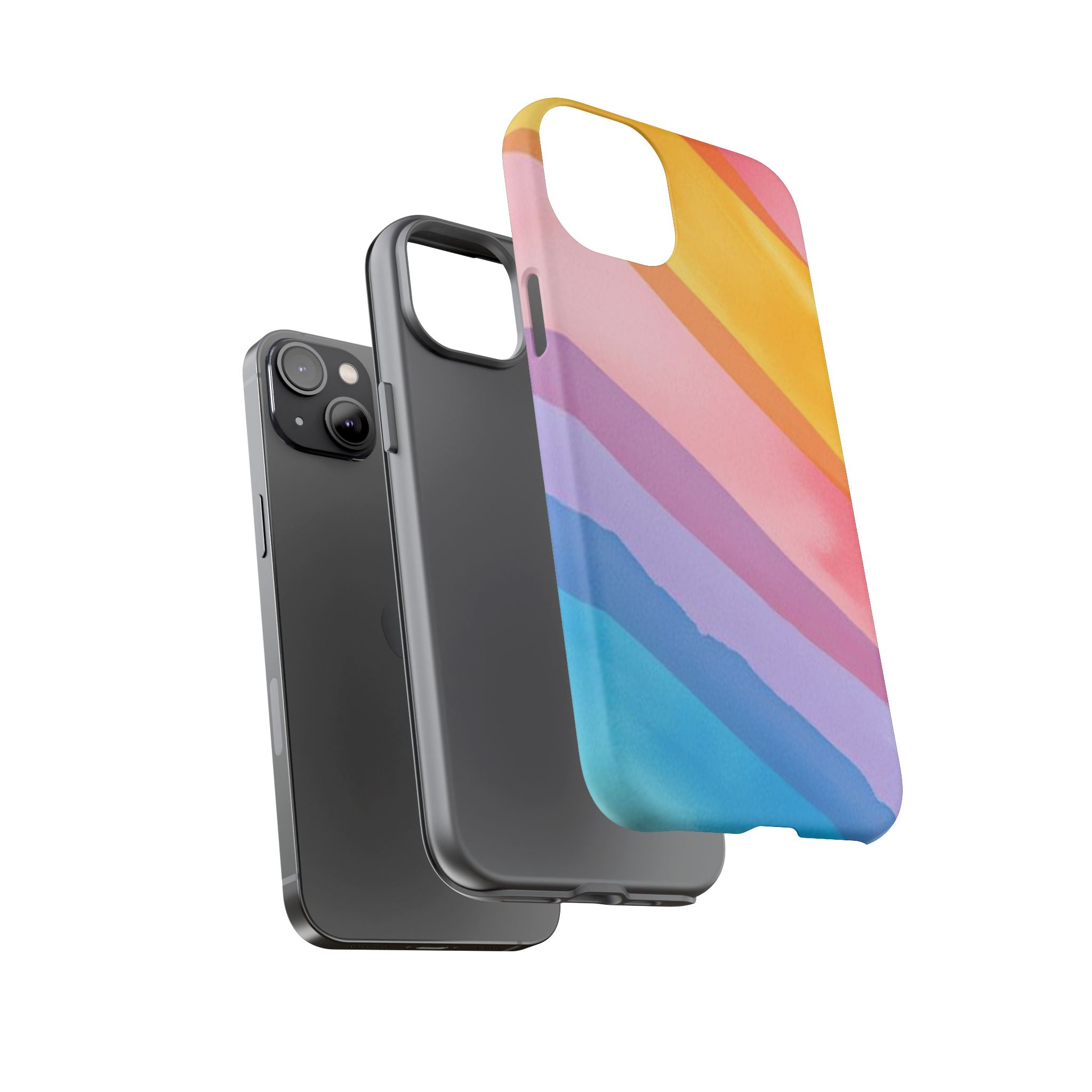 Colorful Diagonal Watercolor Tough Phone Case for iPhone
