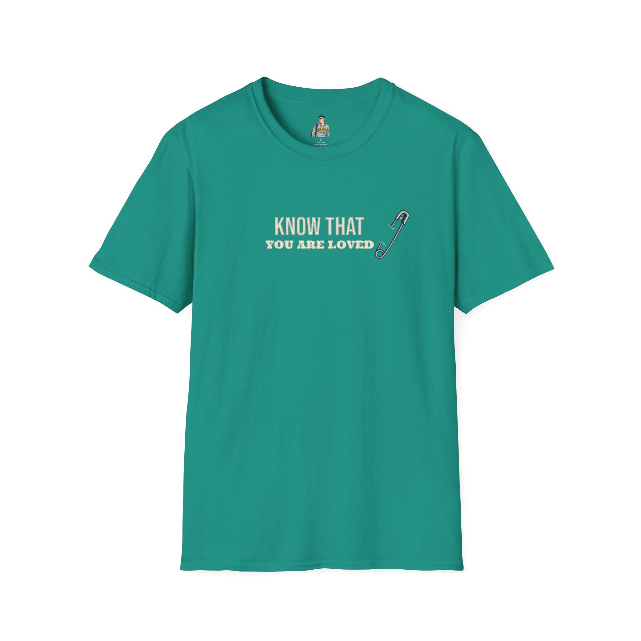 Safety Pin Know That You Are Loved Inspirational Tee Unisex Softstyle T-Shirt