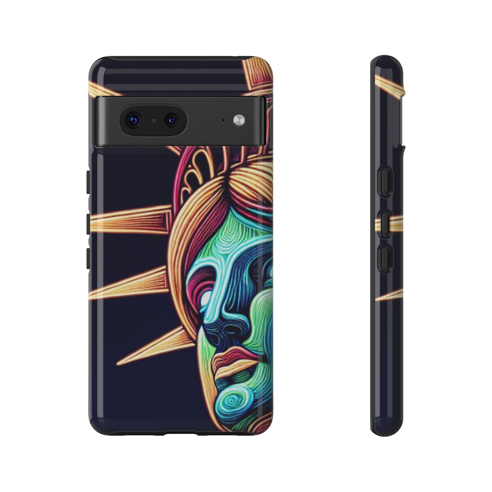 Statue of Liberty Neon Glowing Art Tough Case for Android & iPhone