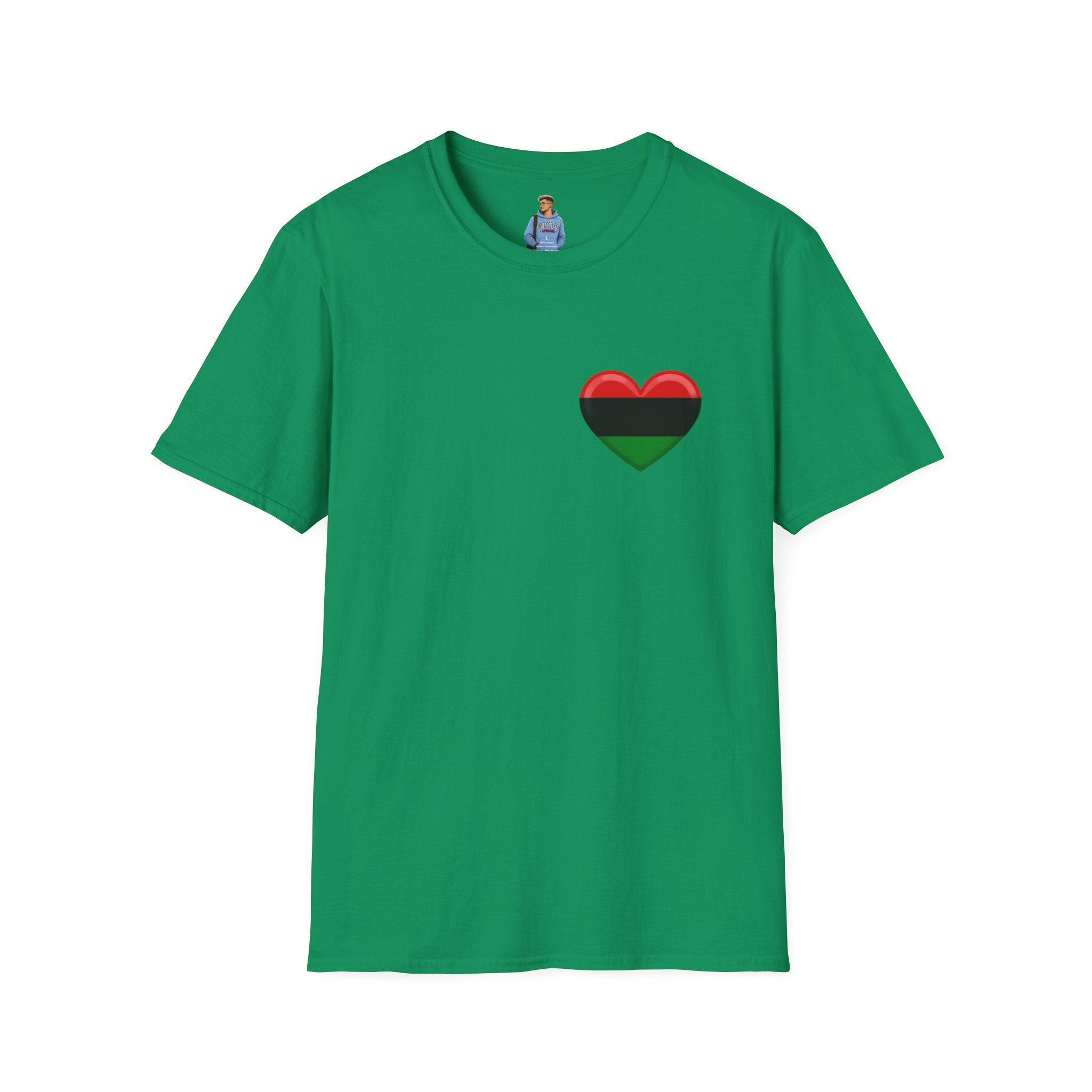 Unity and Heritage Unisex Softstyle T-Shirt with Pan-African Heart