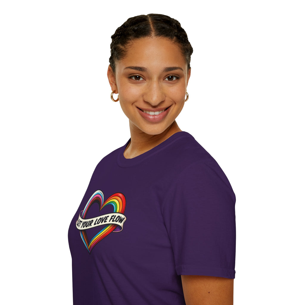 Let Your Love Flow Rainbow Heart T-Shirt