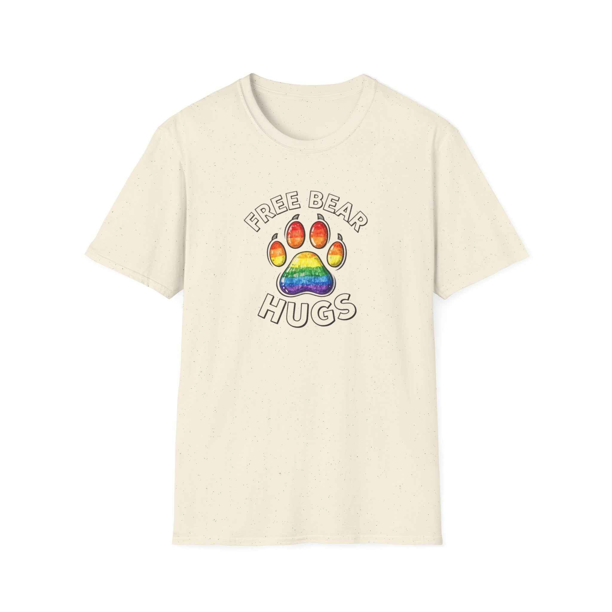 Free Bear Hugs Rainbow Paw T-Shirt