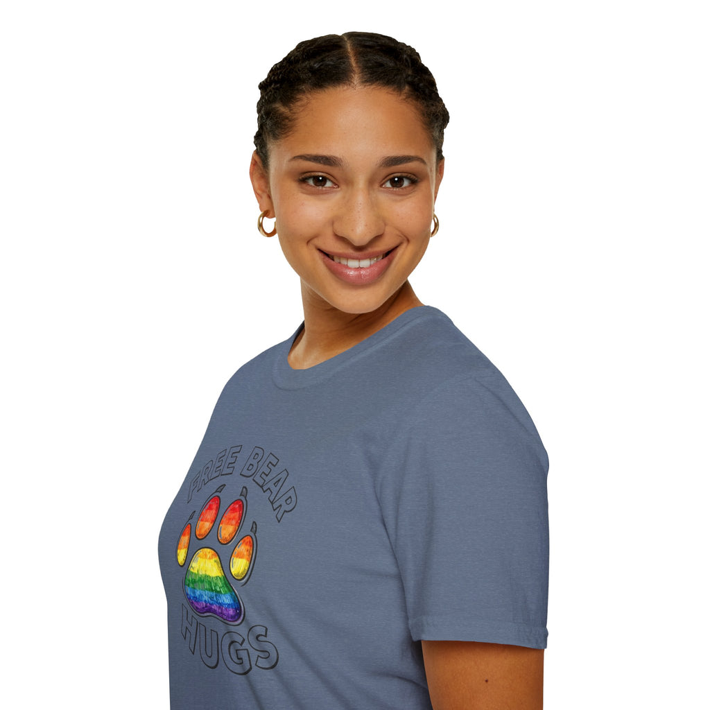 Free Bear Hugs Rainbow Paw T-Shirt