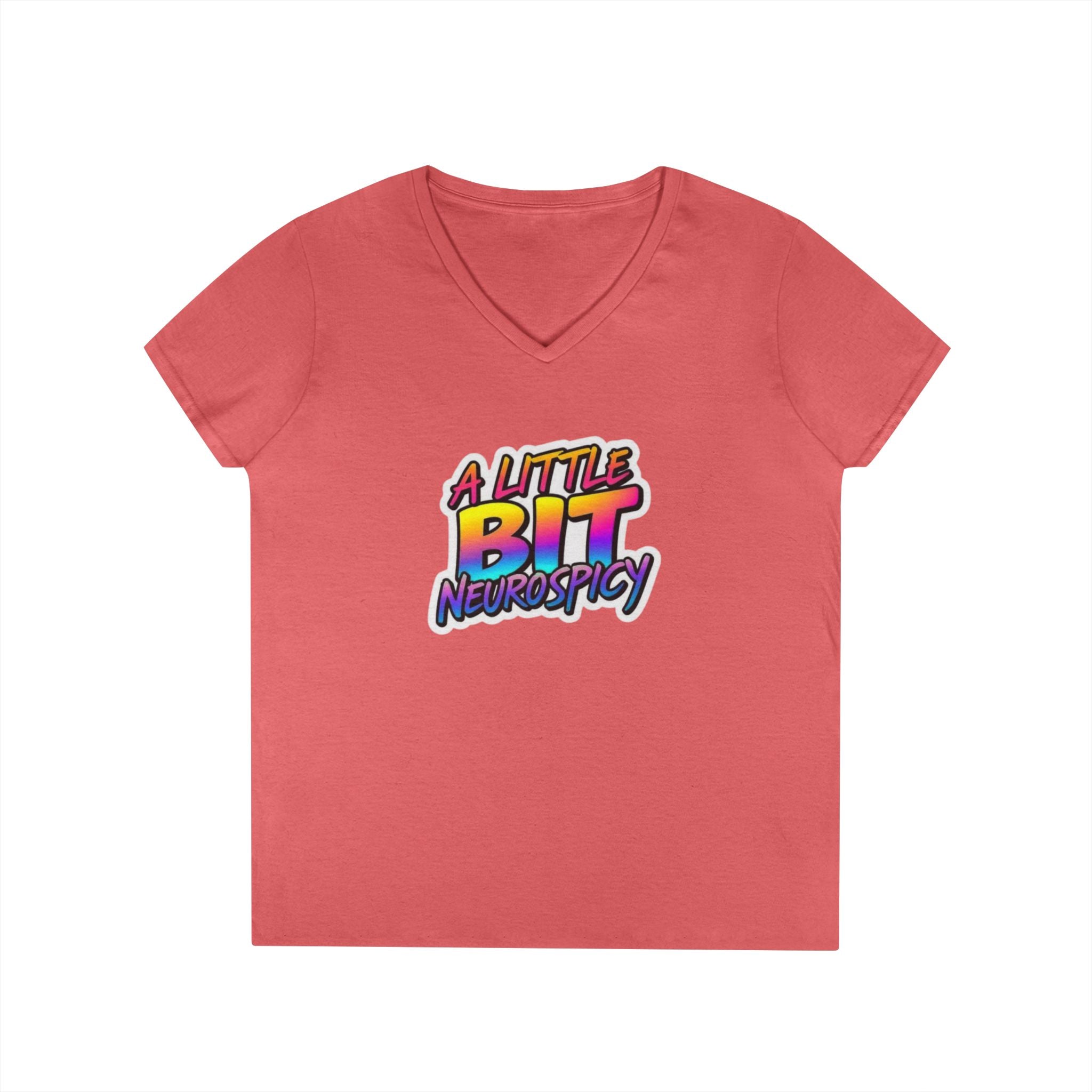 Neurospicy Ladies' V-Neck T-Shirt - Neurodivergent Awareness Design