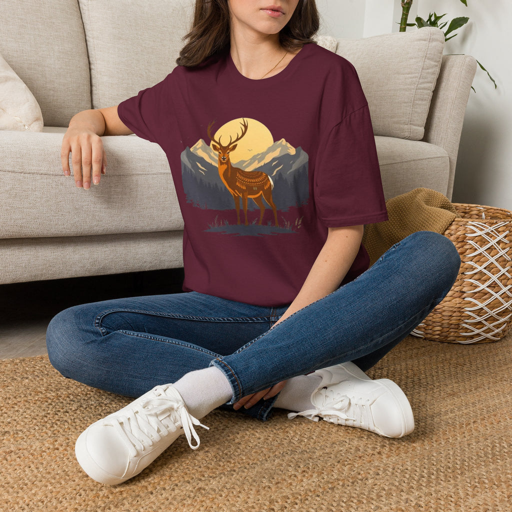 Mountain Sunset Deer Unisex Softstyle T-Shirt