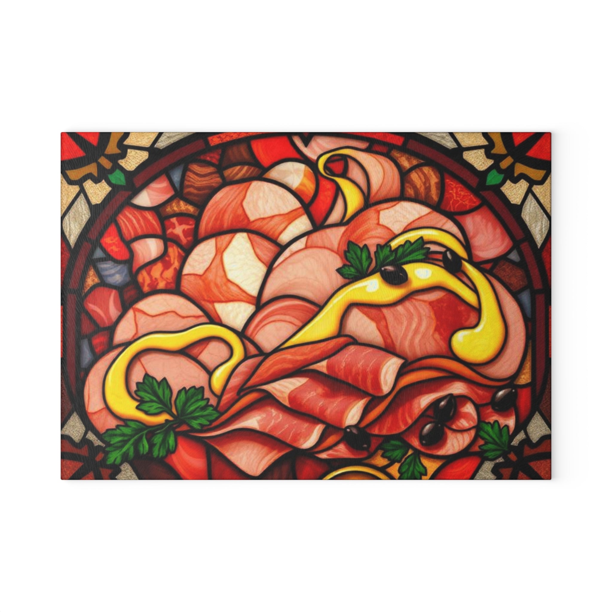 Stained Glass Meat Charcuterie Cutting Board - Kitchen Decor & Entertaining Essential