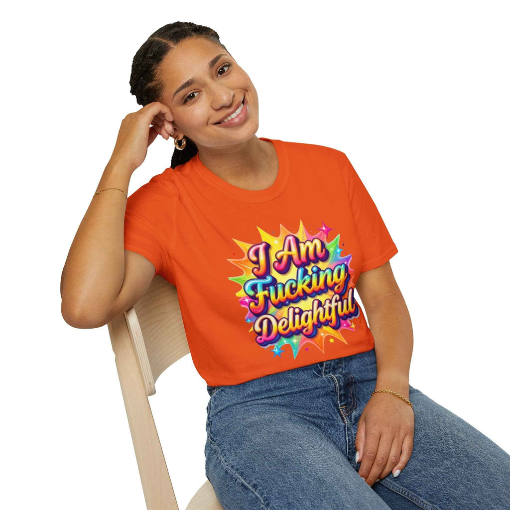 I Am Fucking Delightful T-Shirt - Bold Rainbow Self-Love Graphic Tee