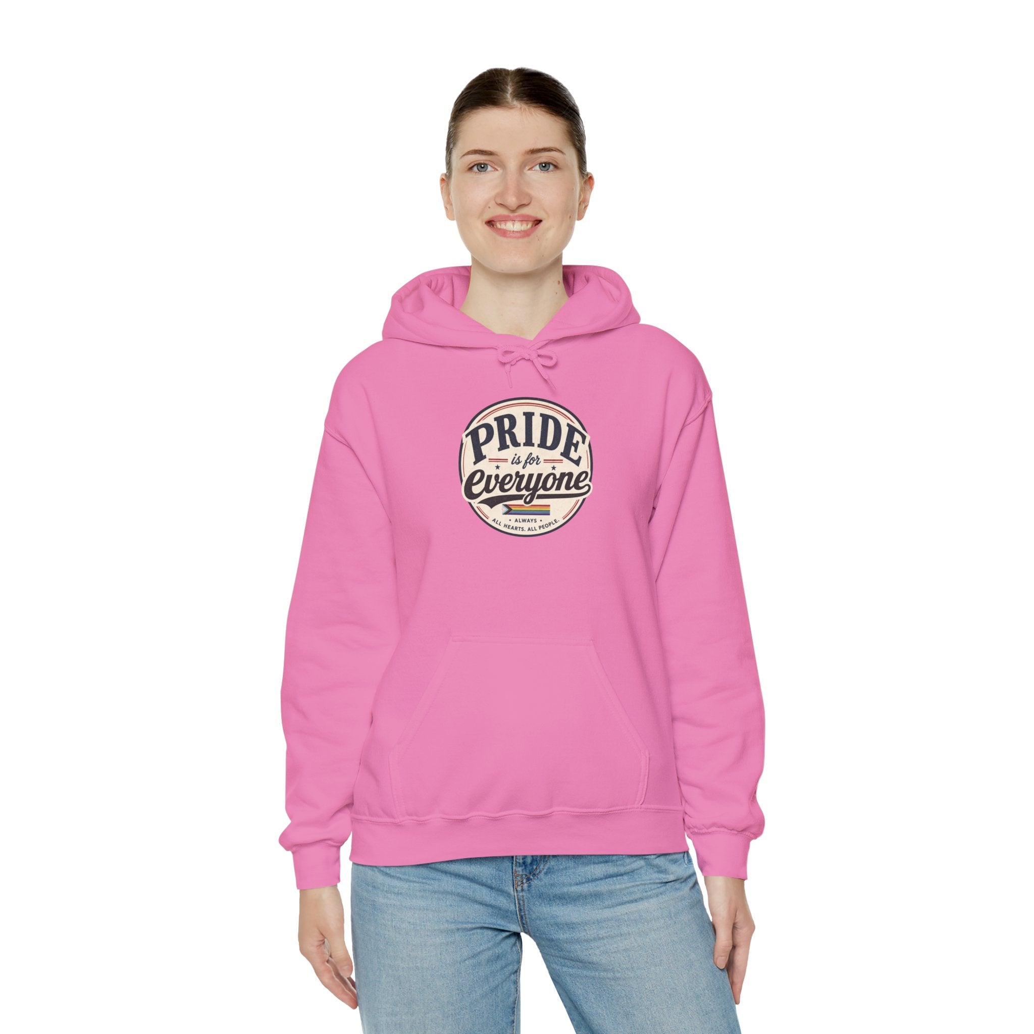 Pride Is For Everyone Pullover Hoodie — Vintage Graphic Inclusivity Sweatshirt