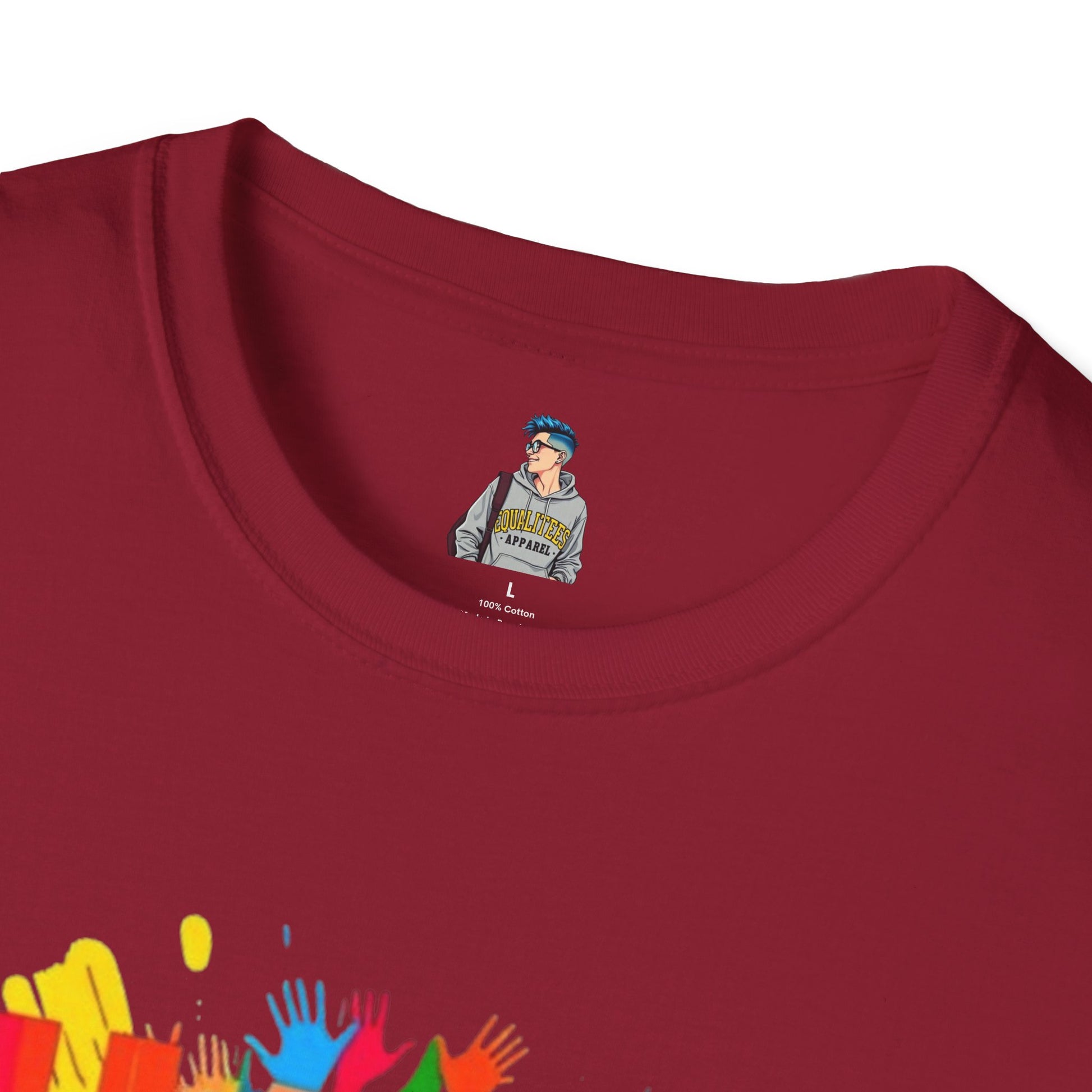 Unisex Softstyle T-Shirt - Hate Has No Place Colorful Graphic Tee