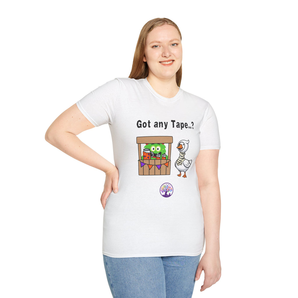 Got any Tape..? Funny Goose & Frog Market T-Shirt — Cute Animal Humor Tee