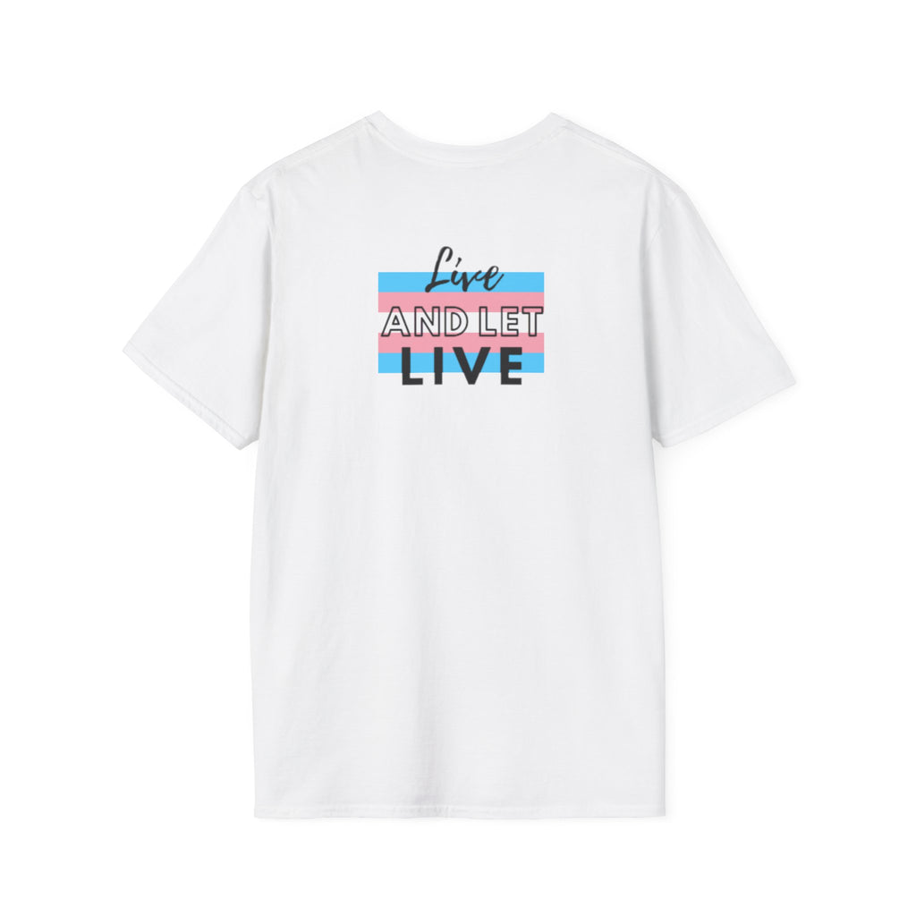 Live and Let Live Safety Pin Unisex Softstyle T-Shirt - Casual LGBTQ+ Pride Tee
