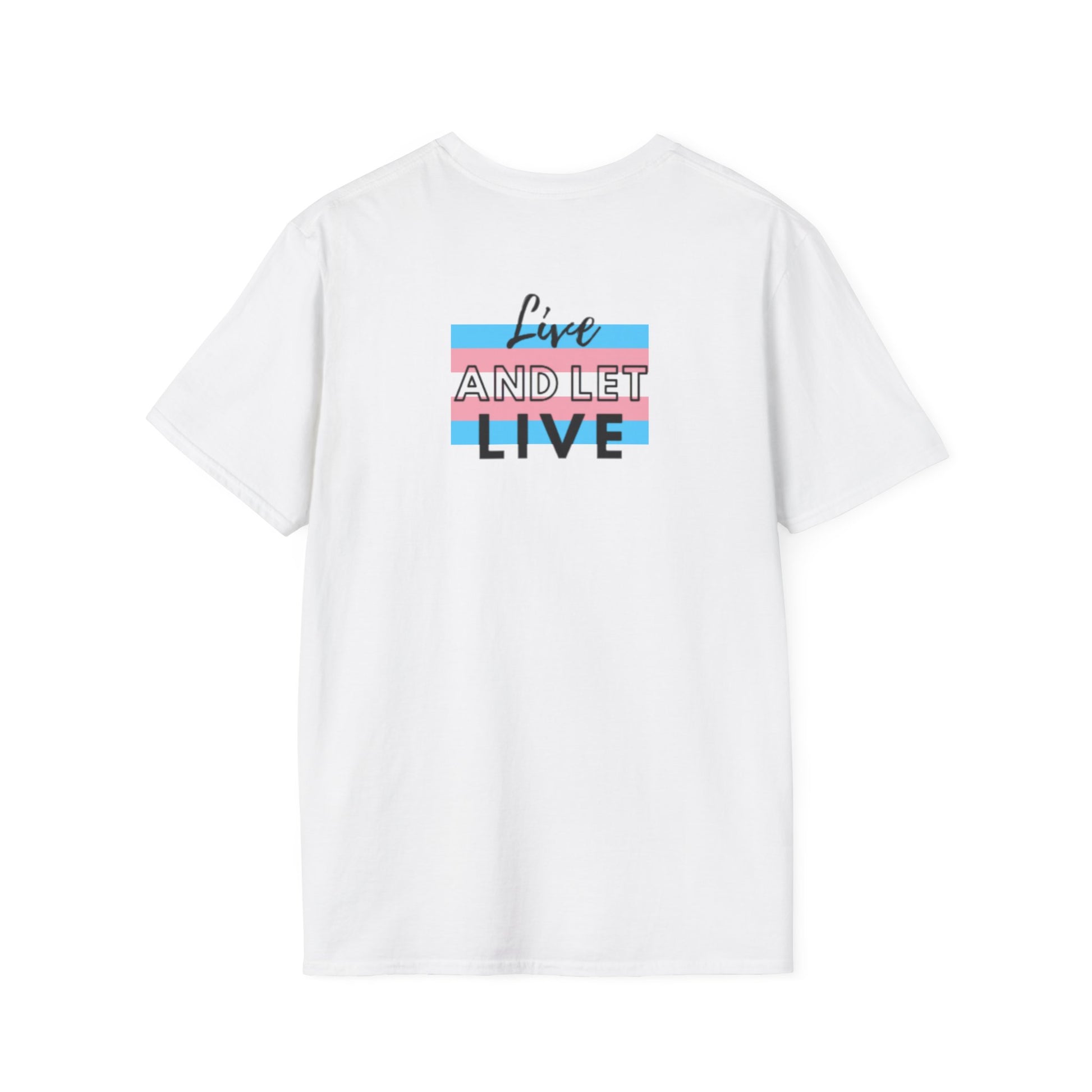 Live and Let Live Safety Pin Unisex Softstyle T-Shirt - Casual LGBTQ+ Pride Tee