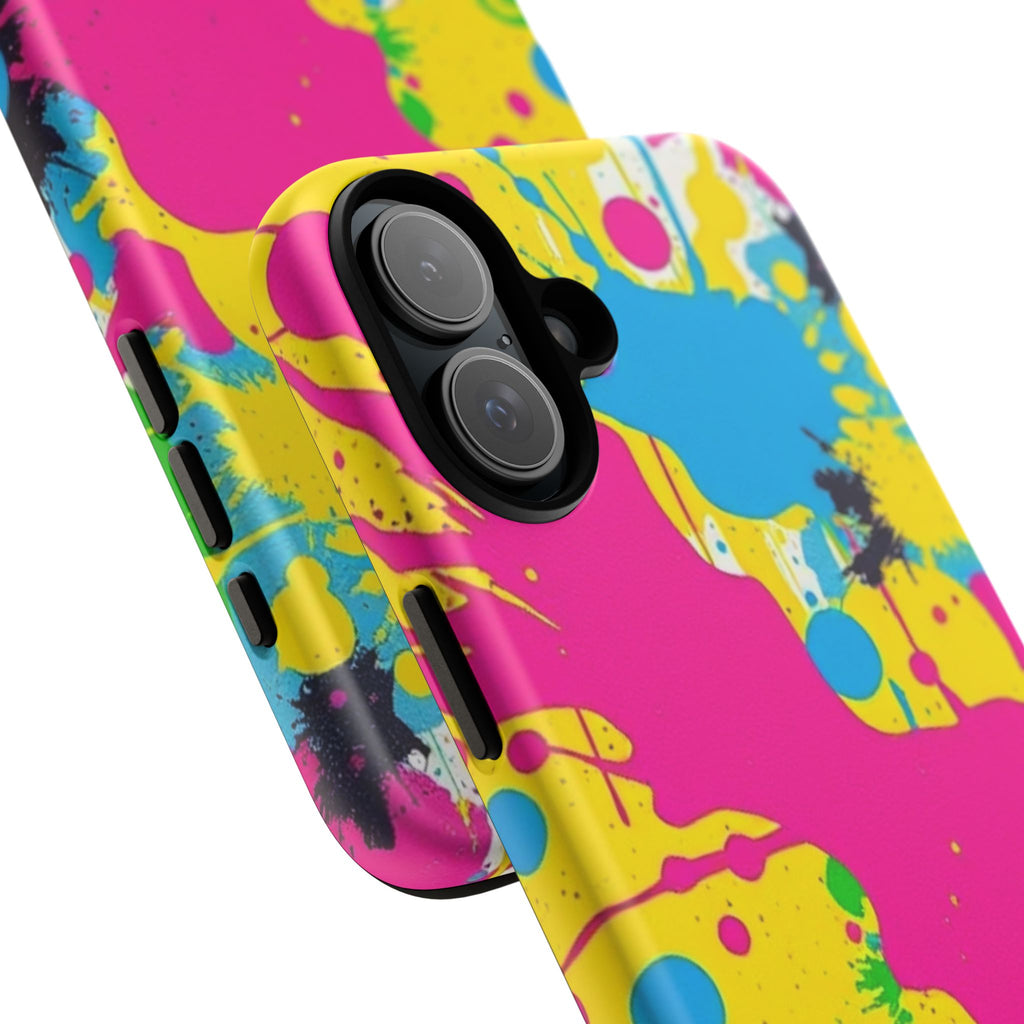 Android OR iPhone Compatible Cases - Crazy Retro Color Splash Design - Unique Tough Cases