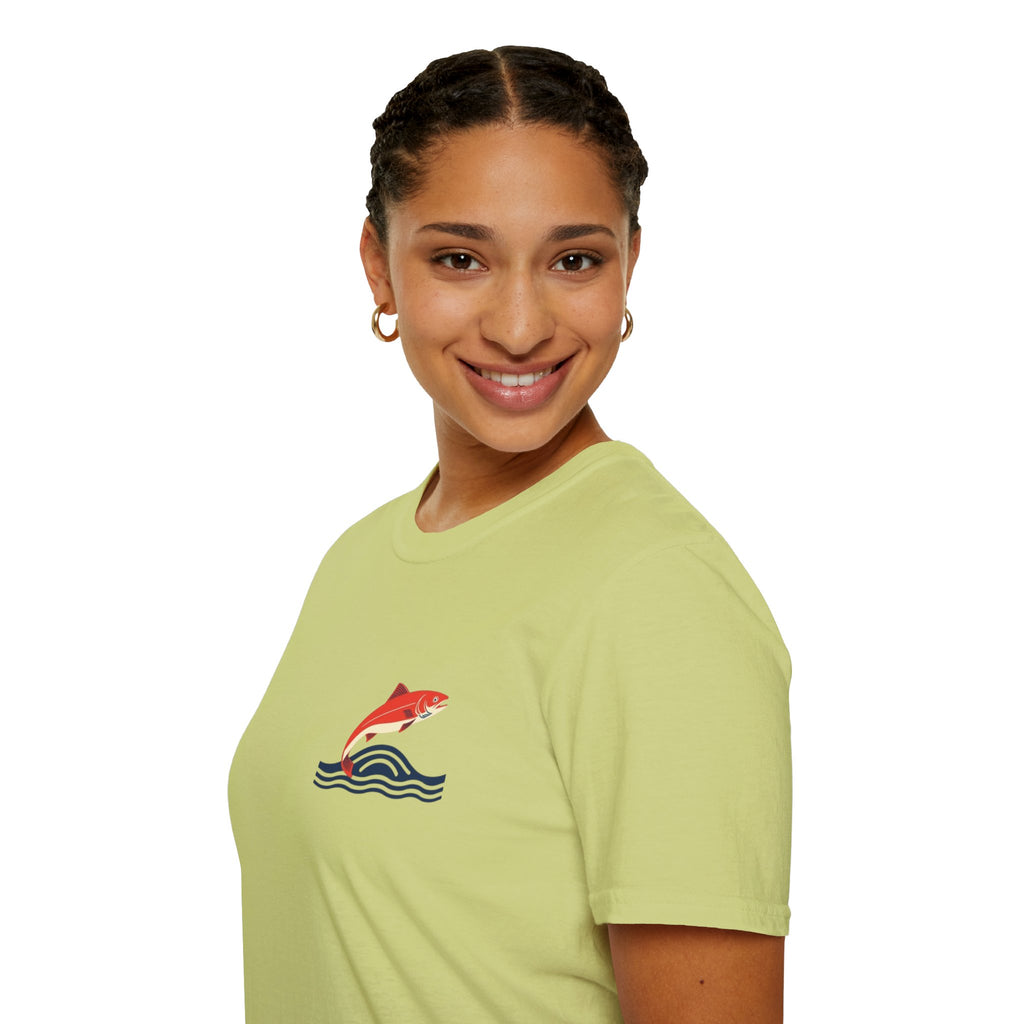Jumping Salmon Native Pride Softstyle Unisex T-shirt