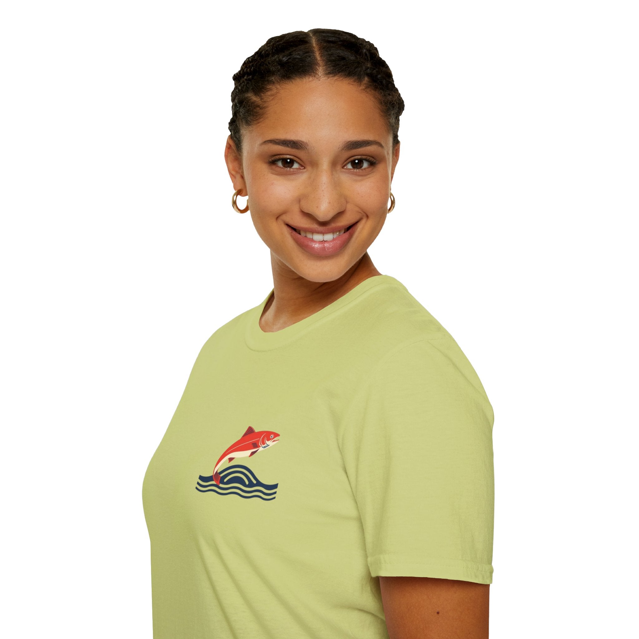 Jumping Salmon Native Pride Softstyle Unisex T-shirt