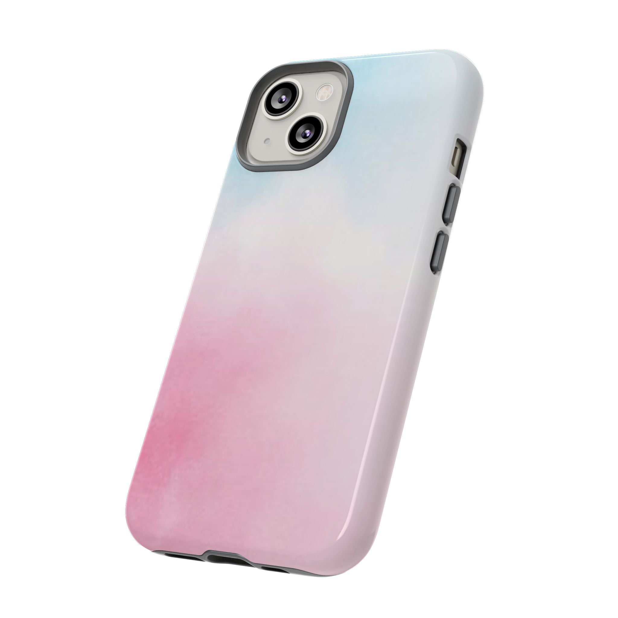 Pastel Cloud Tough Phone Case for iPhone Pink & Blue Gradient Protective Cover
