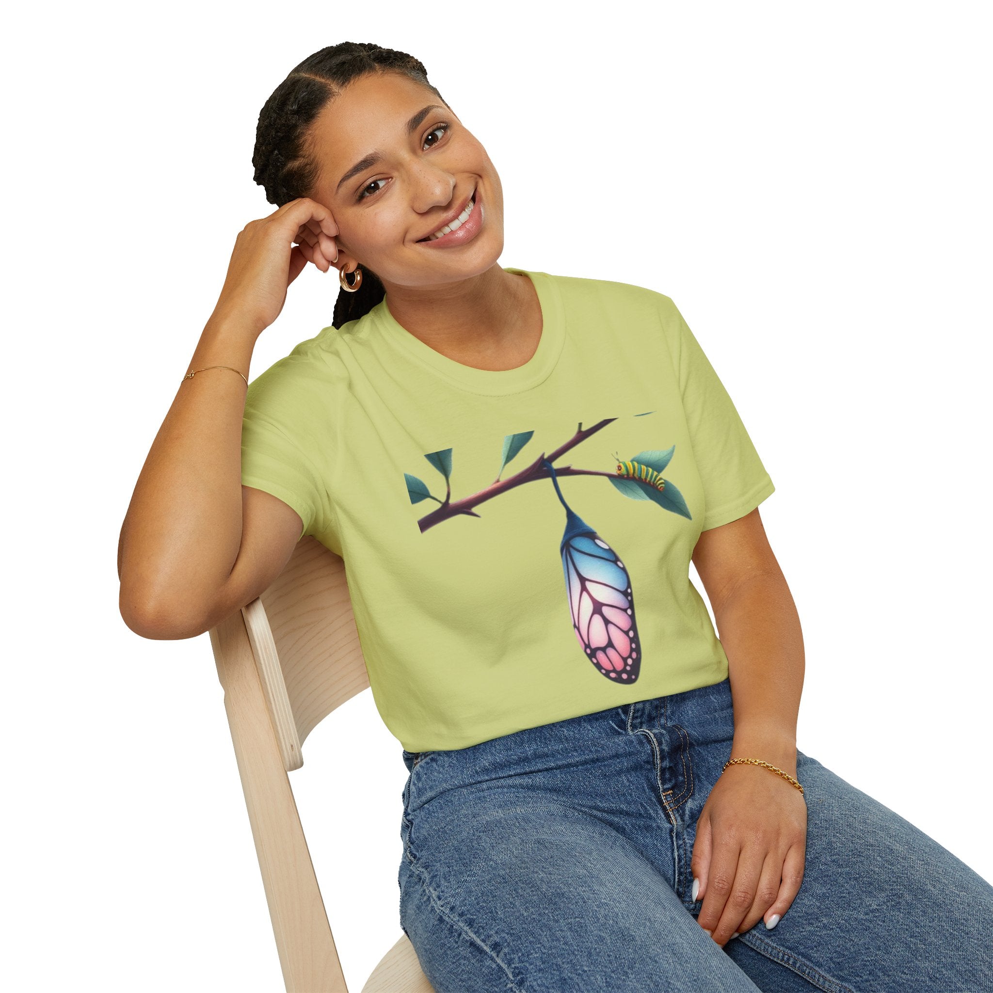 Trans Caterpillar to Butterfly Graphic T-Shirt