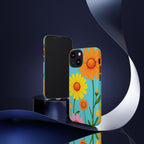Floral Tough Phone Case for iPhone — Bright Daisy Garden Protective Cover