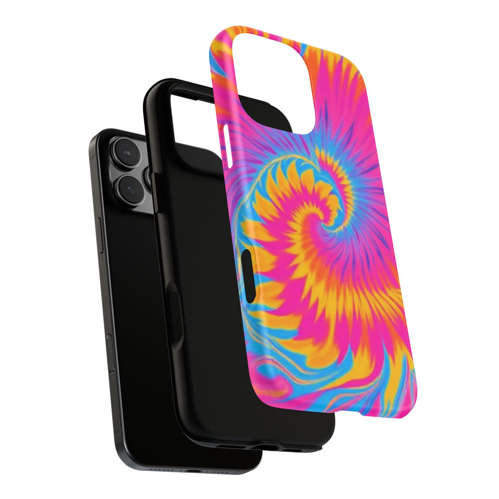 Vibrant Tie-Dye Swirl Protective Tough Case for iPhone