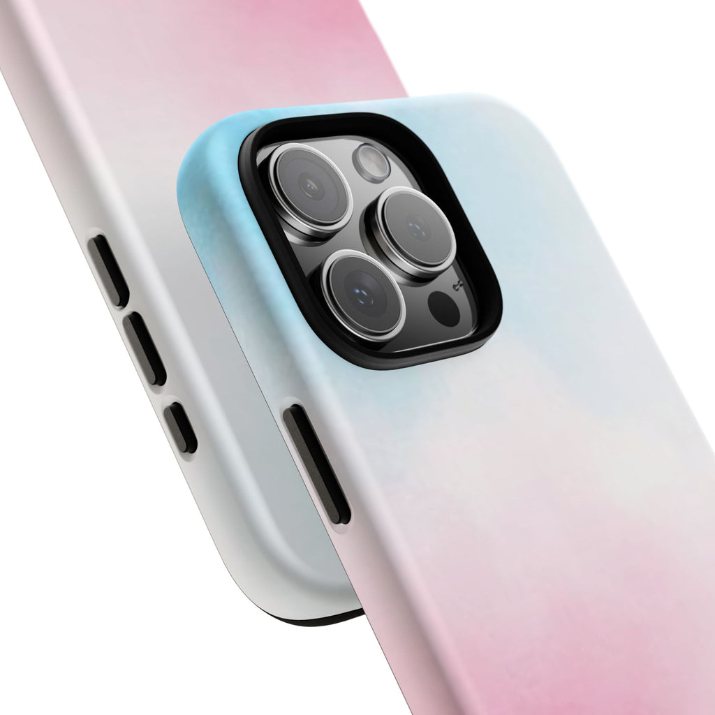 Pastel Cloud Tough Phone Case for iPhone Pink & Blue Gradient Protective Cover