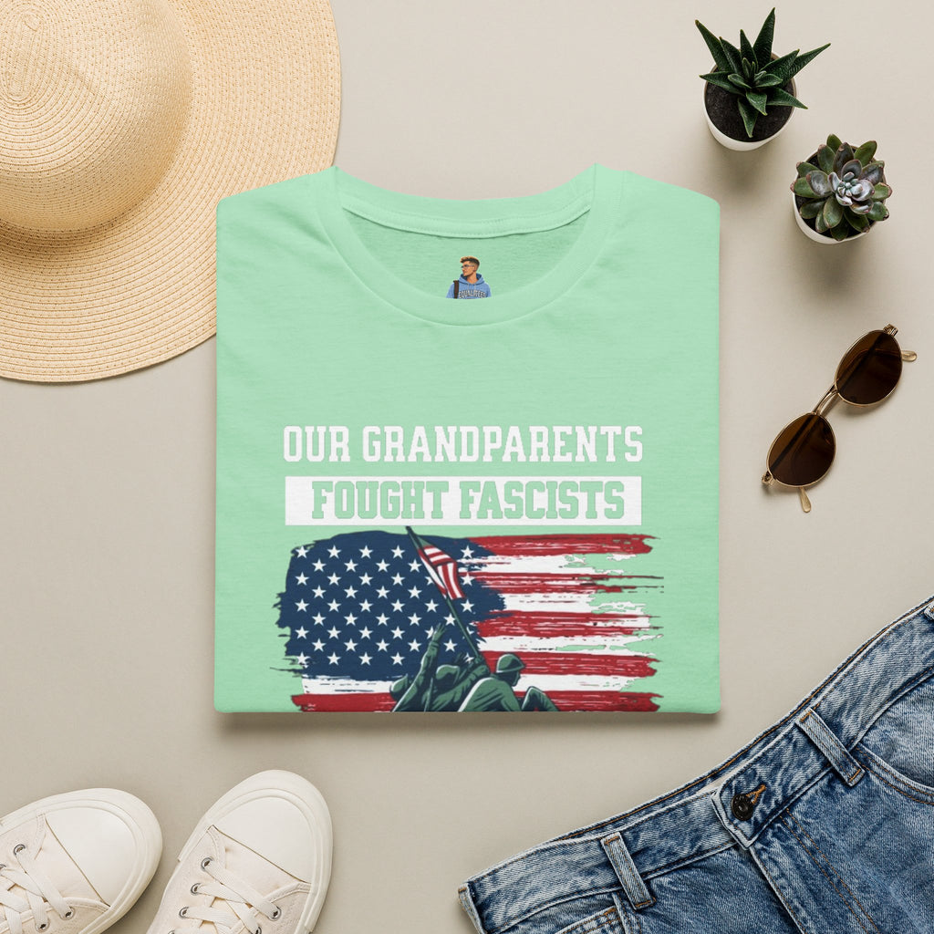 Unisex Softstyle T-Shirt: 'Our Grandparents Fought Fascists' Patriotic Tee