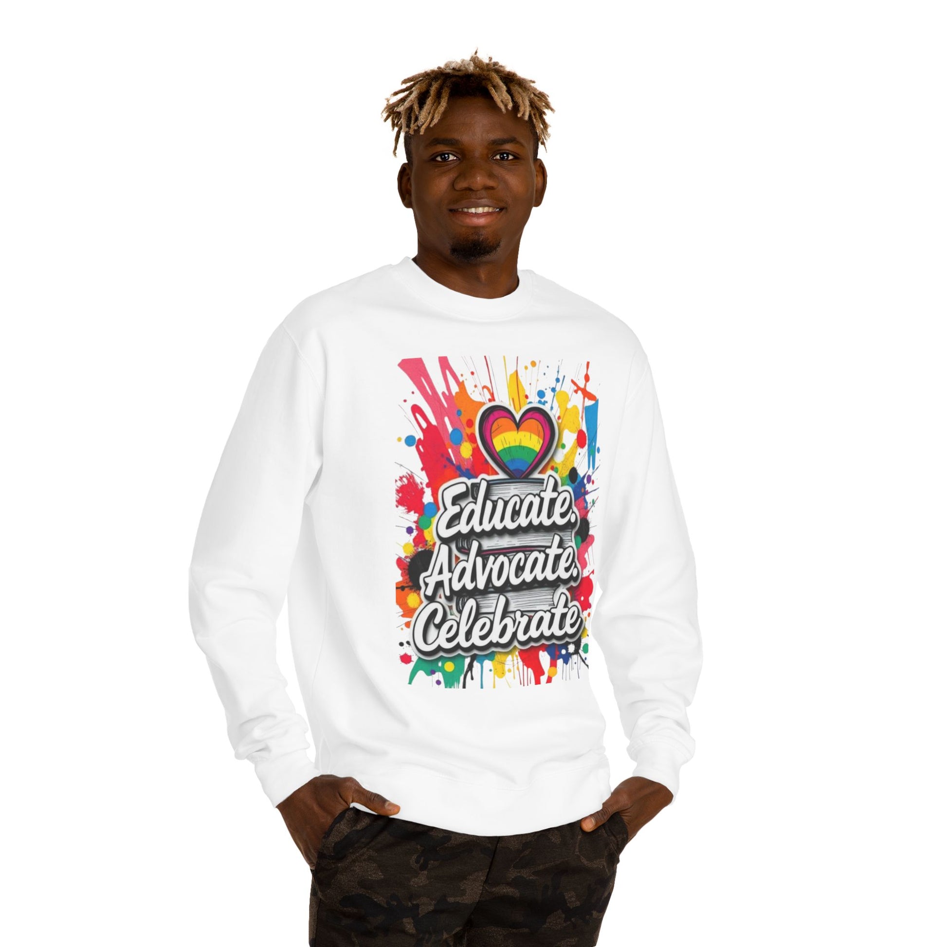 Educate, Advocate, Celebrate Unisex Crew Neck Sweatshirt - Empowerment Apparel